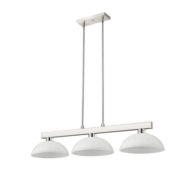 Cobalt 3 Light Billiard, Glass Shades (D14) in Brushed Nickel