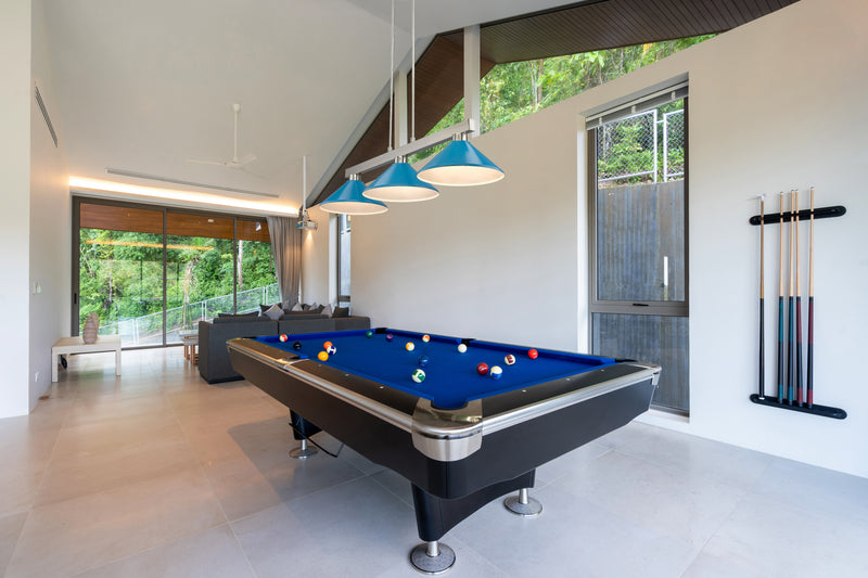 Players Billiard in Brushed Nickel in a room setting