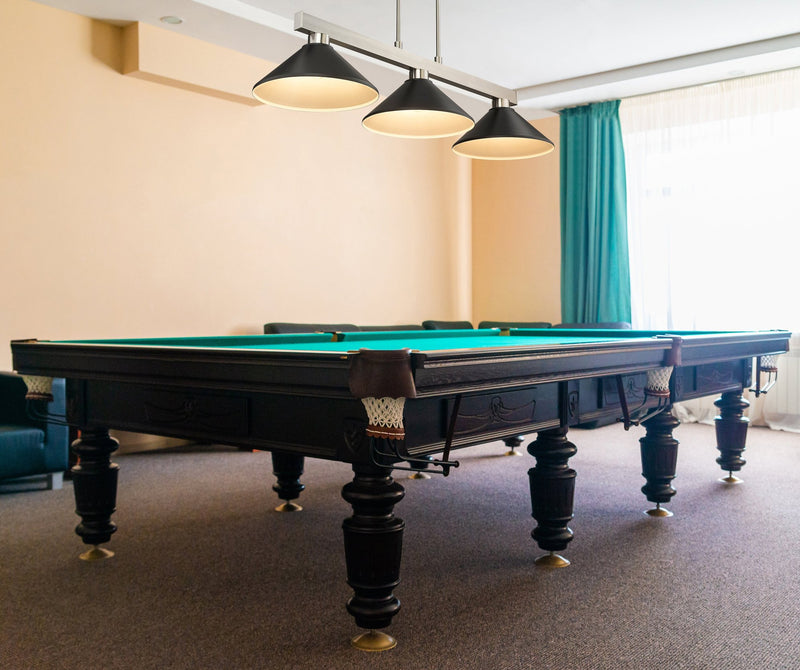 Players Billiard in Brushed Nickel in a room setting