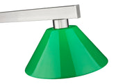 Cobalt 3 Light Billiard, Plastic Shades in Brushed Nickel