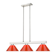 Cobalt 3 Light Billiard, Plastic Shades in Brushed Nickel