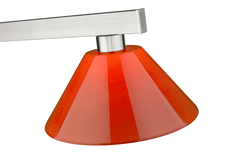Cobalt 3 Light Billiard, Plastic Shades in Brushed Nickel