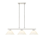 Cobalt 3 Light Billiard, Plastic Shades in Brushed Nickel
