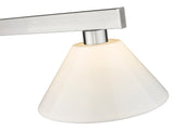 Cobalt 3 Light Billiard, Plastic Shades in Brushed Nickel