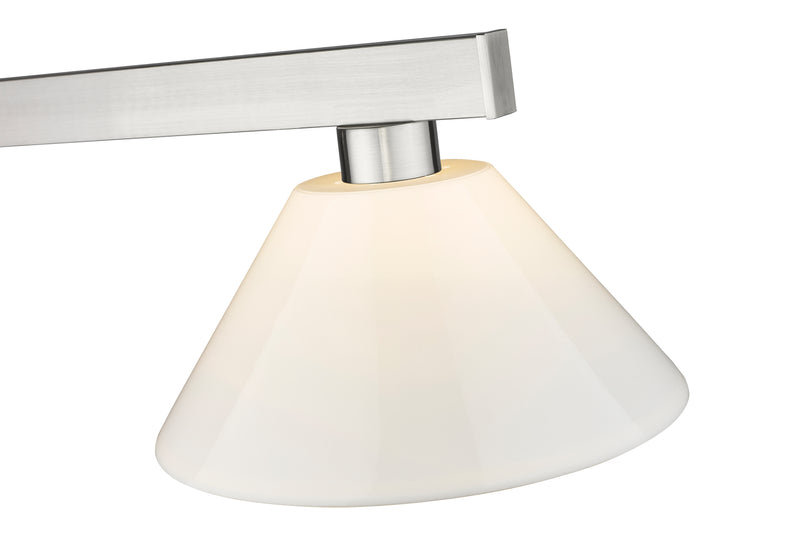 Cobalt 3 Light Billiard, Plastic Shades in Brushed Nickel