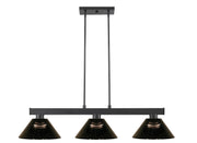 Cobalt 3 Light Billiard, Acrylic & Plastic Shades in Matte Black