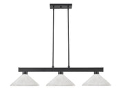 Cobalt 3 Light Billiard, Glass Shades (A14) in Matte Black