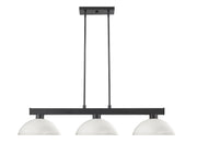 Cobalt 3 Light Billiard, Glass Shades (D14) in Matte Black