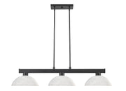 Cobalt 3 Light Billiard, Glass Shades (D14) in Matte Black