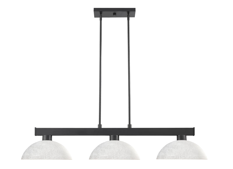 Cobalt 3 Light Billiard, Glass Shades (D14) in Matte Black