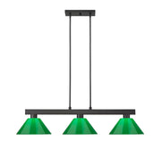 Cobalt 3 Light Billiard, Plastic Shades in Matte Black