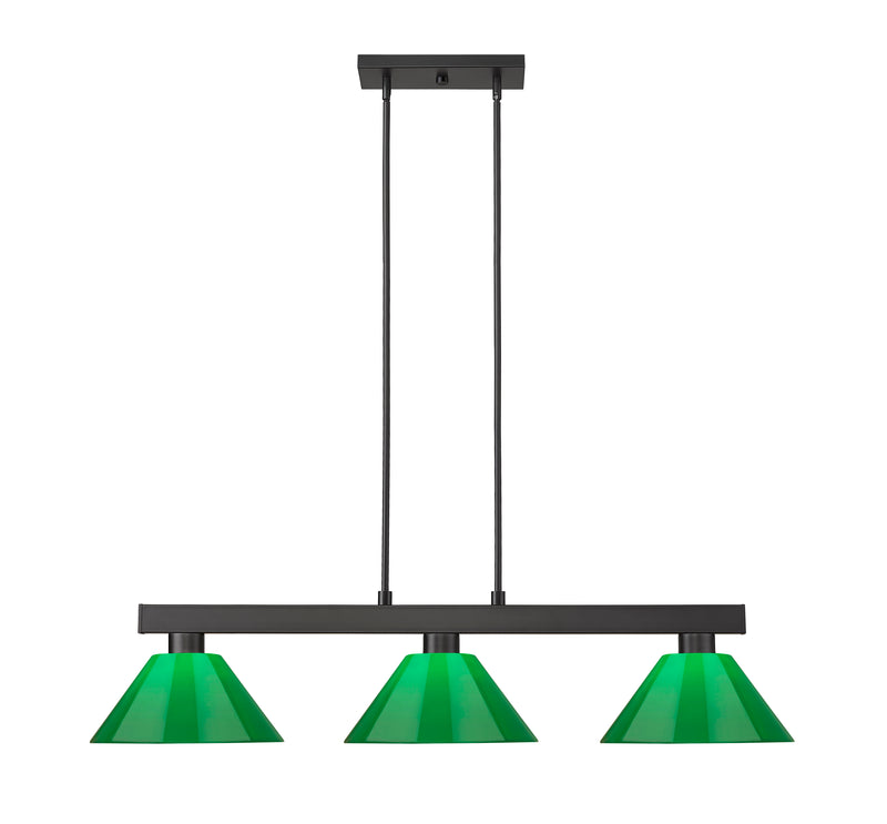 Cobalt 3 Light Billiard, Plastic Shades in Matte Black