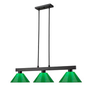 Cobalt 3 Light Billiard, Plastic Shades in Matte Black