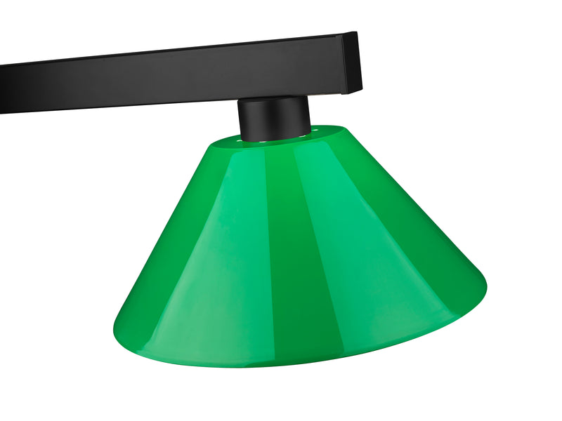 Cobalt 3 Light Billiard, Plastic Shades in Matte Black