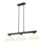 Cobalt 3 Light Billiard, Plastic Shades in Matte Black