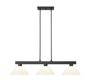 Cobalt 3 Light Billiard, Plastic Shades in Matte Black