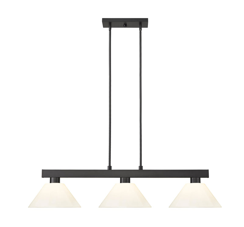 Cobalt 3 Light Billiard, Plastic Shades in Matte Black