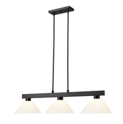 Cobalt 3 Light Billiard, Plastic Shades in Matte Black
