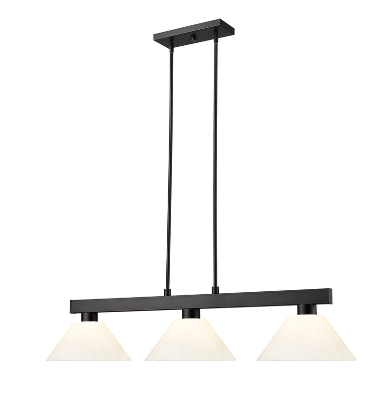Cobalt 3 Light Billiard, Plastic Shades in Matte Black