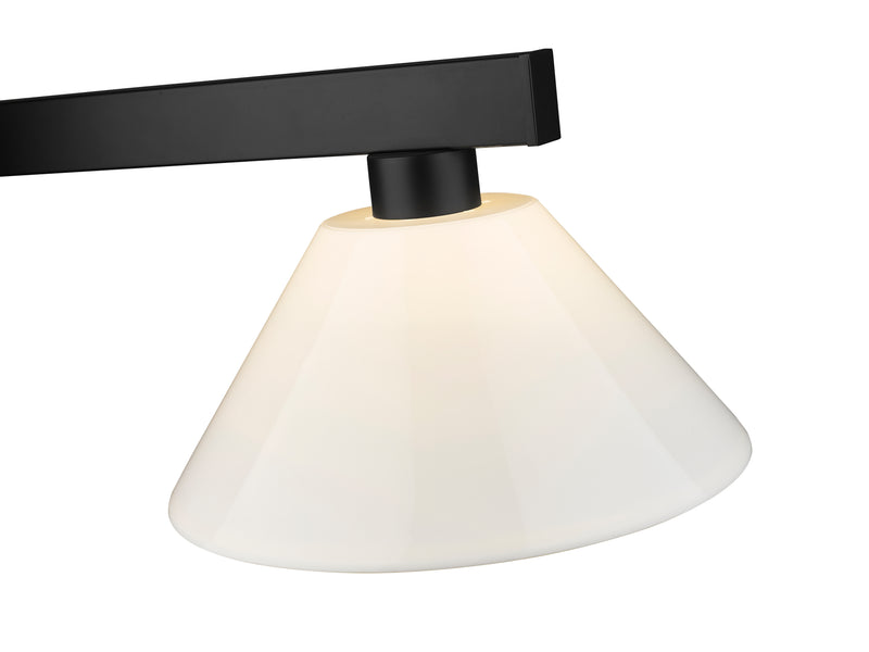 Cobalt 3 Light Billiard, Plastic Shades in Matte Black