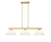Cobalt 3 Light Billiard, Glass Shades (A14) in Modern Gold