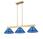 Cobalt 3 Light Billiard, Acrylic & Plastic Shades in Modern Gold