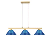 Cobalt 3 Light Billiard, Acrylic & Plastic Shades in Modern Gold