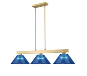 Cobalt 3 Light Billiard, Acrylic & Plastic Shades in Modern Gold