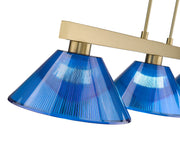 Cobalt 3 Light Billiard, Acrylic & Plastic Shades in Modern Gold