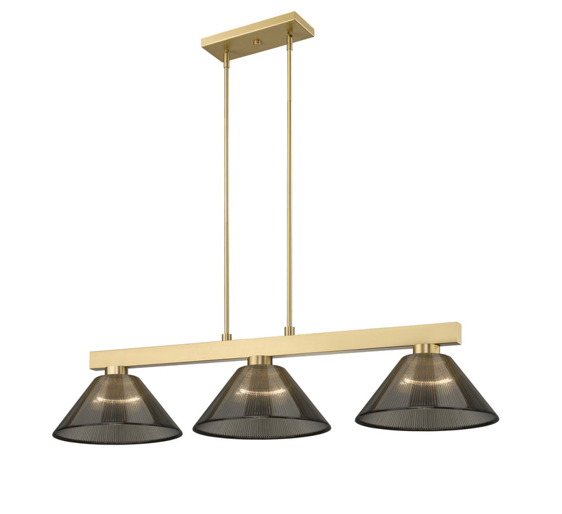 Cobalt 3 Light Billiard, Acrylic & Plastic Shades in Modern Gold