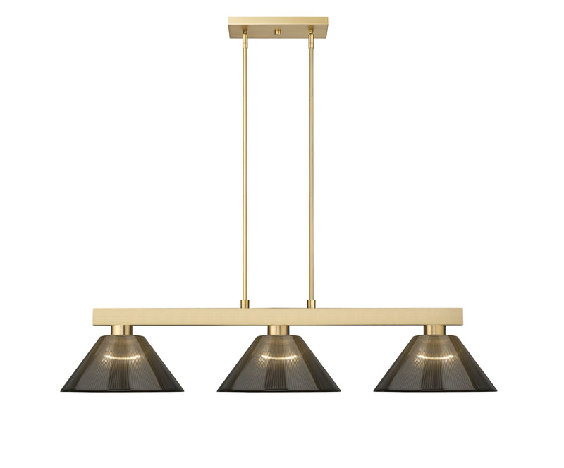 Cobalt 3 Light Billiard, Acrylic & Plastic Shades in Modern Gold