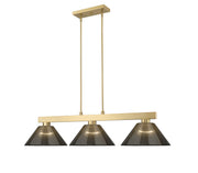 Cobalt 3 Light Billiard, Acrylic & Plastic Shades in Modern Gold