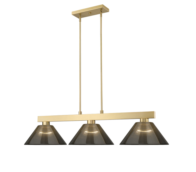 Cobalt 3 Light Billiard, Acrylic & Plastic Shades in Modern Gold