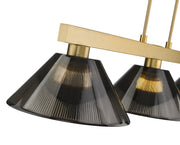 Cobalt 3 Light Billiard, Acrylic & Plastic Shades in Modern Gold