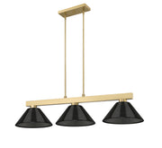 Cobalt 3 Light Billiard, Acrylic & Plastic Shades in Modern Gold