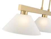 Cobalt 3 Light Billiard, Glass Shades (A14) in Modern Gold