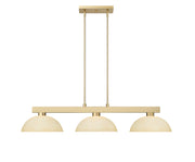 Cobalt 3 Light Billiard, Glass Shades (D14) in Modern Gold