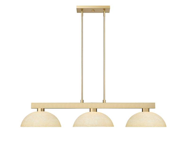 Cobalt 3 Light Billiard, Glass Shades (D14) in Modern Gold