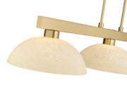 Cobalt 3 Light Billiard, Glass Shades (D14) in Modern Gold