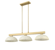 Cobalt 3 Light Billiard, Glass Shades (D14) in Modern Gold