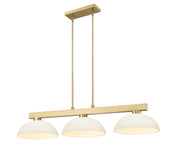 Cobalt 3 Light Billiard, Glass Shades (D14) in Modern Gold
