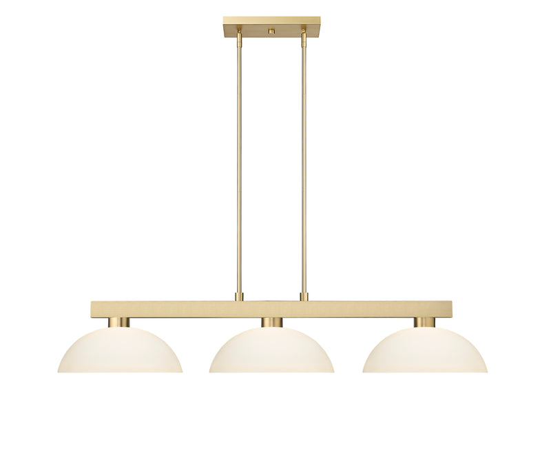 Cobalt 3 Light Billiard, Glass Shades (D14) in Modern Gold