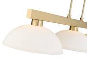 Cobalt 3 Light Billiard, Glass Shades (D14) in Modern Gold