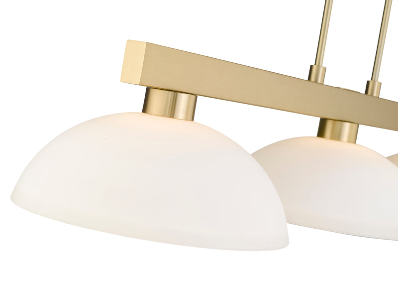 Cobalt 3 Light Billiard, Glass Shades (D14) in Modern Gold