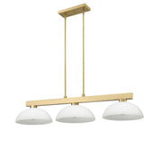 Cobalt 3 Light Billiard, Glass Shades (D14) in Modern Gold