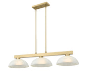 Cobalt 3 Light Billiard, Glass Shades (D14) in Modern Gold