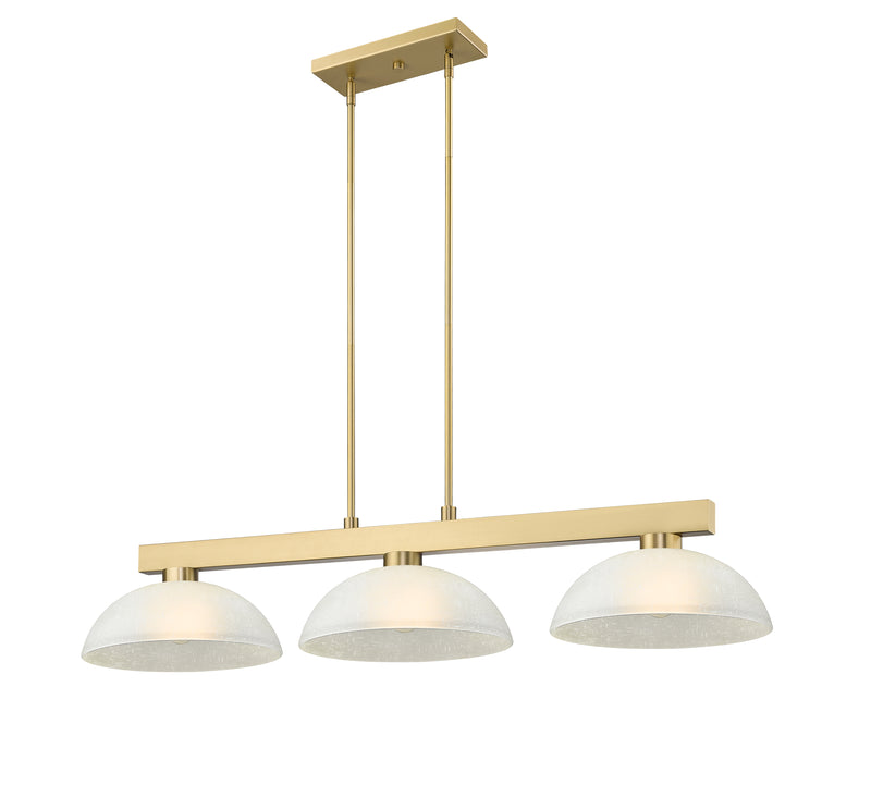 Cobalt 3 Light Billiard, Glass Shades (D14) in Modern Gold