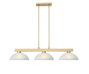 Cobalt 3 Light Billiard, Glass Shades (D14) in Modern Gold