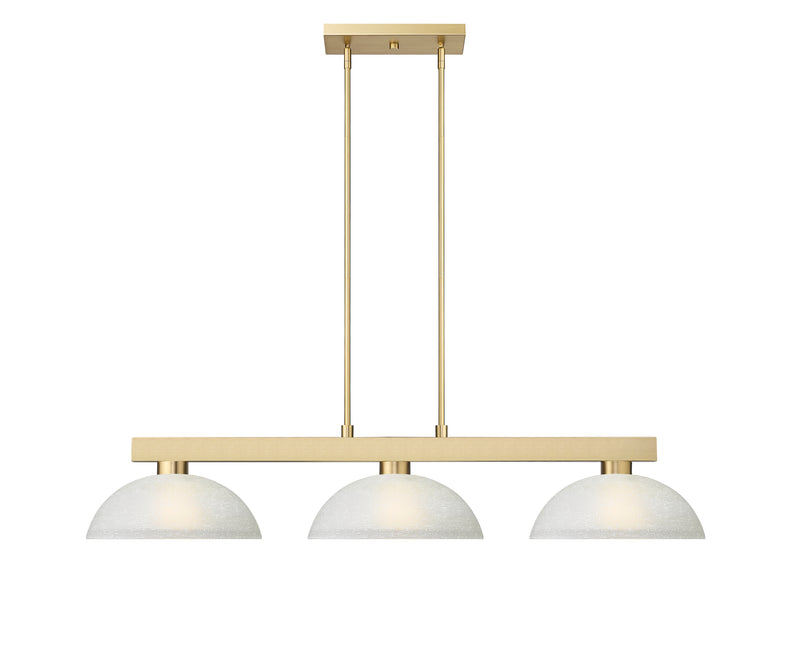 Cobalt 3 Light Billiard, Glass Shades (D14) in Modern Gold