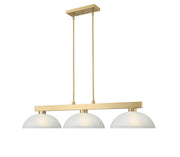 Cobalt 3 Light Billiard, Glass Shades (D14) in Modern Gold